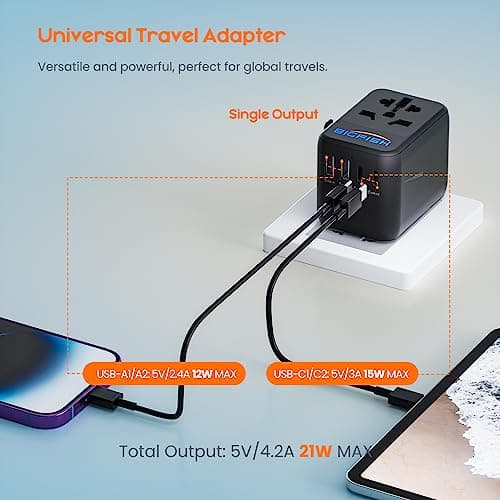 Bigfish Universal Travel Adapter, Travel Plug Adapter Worldwide — view 5