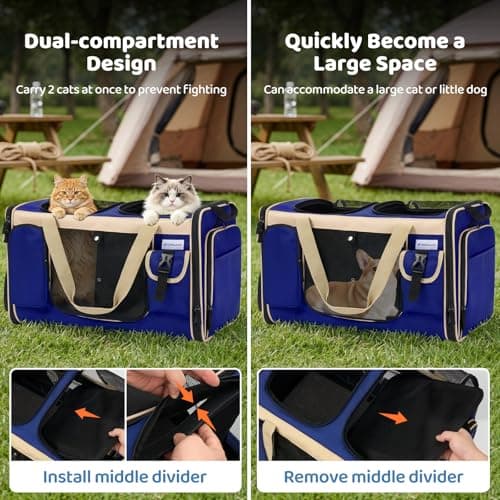 Odoland Expandable Extra Large Cat Carriers for 2 Cats with Litter Box — view 5