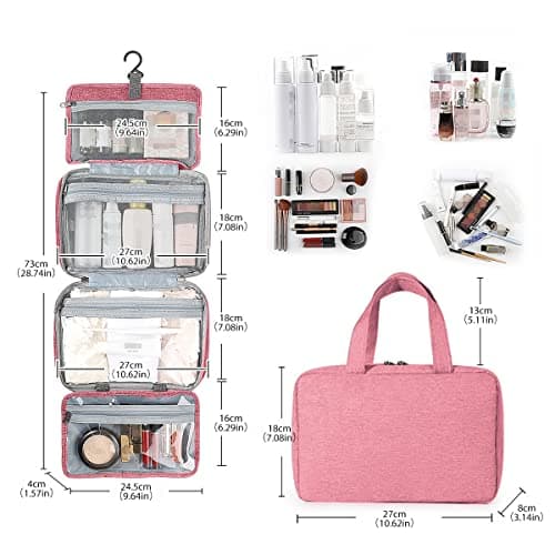 Hanging Toiletry Bag for Women, Large Waterproof Wash Bag with Hook — view 2