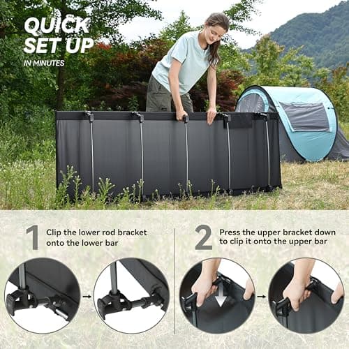 MARCHWAY Ultralight Folding Tent Camping Cot Bed, Portable Compact for Outdoor Travel, Base Camp, Hiking, Mountaineering, Lightweight Backpacking (Black) — view 5