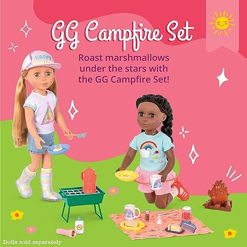 Glitter Girls 14-Inch Doll Accessories, Campfire & Portable BBQ Grill — view 2