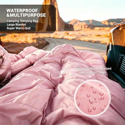 Double Sleeping Bag with 2 Pillows, Large Sleeping Bags for Adults and Kids — view 5