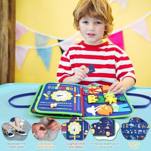 Busy Board for Toddlers, Montessori Learning Sensory Toys Activity Board — view 4