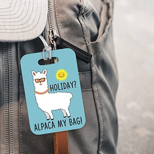 LT097 Holiday? Alpaca My Bag! Novelty Funny Unique Designer Gift Glossy Plastic Suitcase Luggage Tag — view 3