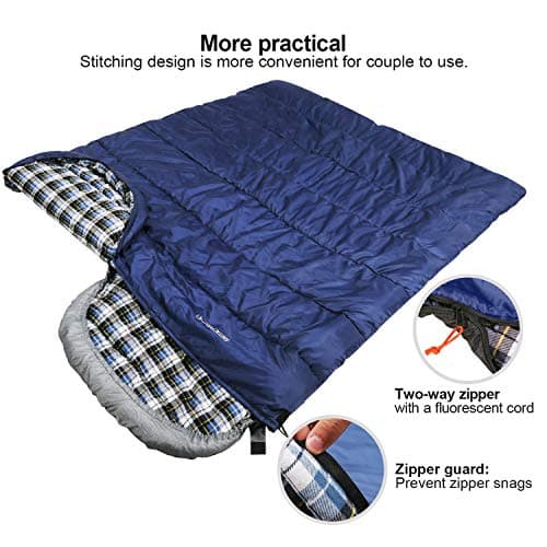 REDCAMP XL Winter Cotton Sleeping Bag for Adult,4 Season Cold Weather,2lbs — view 5