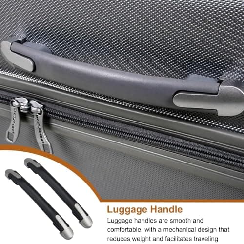 2Pcs 24cm Luggage Handle Replacement, Black Carrying Grip Suitcase Repair — view 5