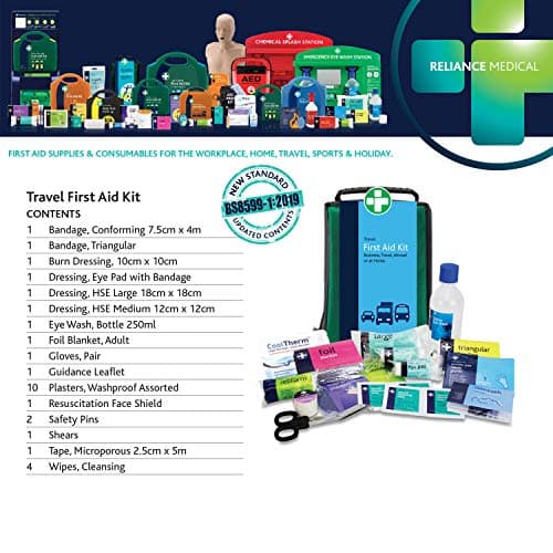 Reliance Medical First Aid Travel Kit, Stockholm Bag Contains 29 Pieces, Travel Camping Essentials REL684 Workplace Emergency Medical, Best For Offices, Outdoor, Warehouses, 19 cm H x 12 cm W x 8 cm D — view 3