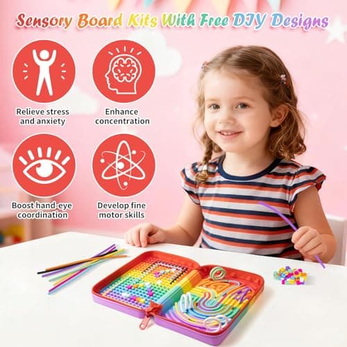 Sensory Activity Board, Silicone Fidget Toys with storage for ADHD & Autism — view 3