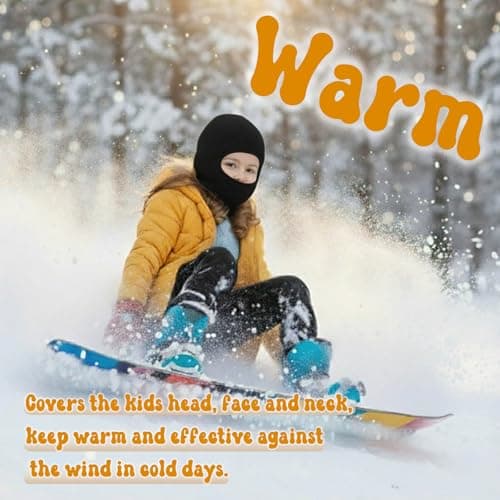DRESHOW Kids Winter Warm Hat Scarf Baby Earflap Beanies Fleece Lined Knit Hood Toddler Hat Windproof Balaclava Kids 1-6 Years — view 2