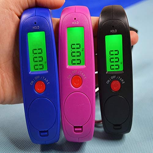 Portable Digital Luggage Scale Hanging Suitcase Scale with Tare Function 110 lb/ 50KG Capacity Pink — view 3