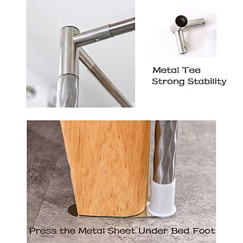 HOXMOMA Stainless Steel Canopy Mosquito Netting Frame, Mosquito Net Bracket Four Corner Bed, Metal Tee Connecters, Fit for Single/Double/King/Super King Bed,24MM,1.35×2m bed — view 4