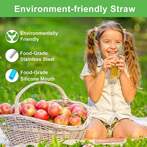 Kynup Reusable Metal Drinking Straws, 4 Pack Collapsible Straw with Case — view 6