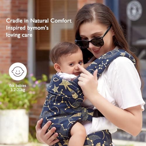 Momcozy Baby Carrier for 3-24M/3.2-20kg, Waist 64-127cm, Cotton Starry Sky — view 2