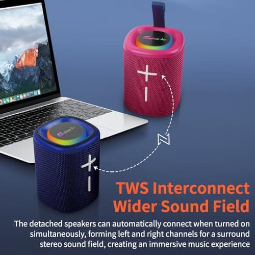 2 in 1 Magnetic Split Bluetooth Speaker, Color Blocking Waterproof Dual Splittable Portable Wireless Speaker 20W Loud Stereo Sound, Bluetooth V5.3, 24H Playtime, True Wireless Stereo for Home Outdoor — view 3