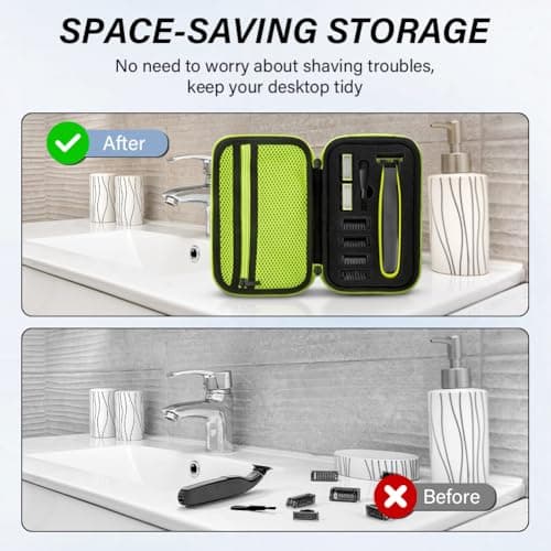 AOGOE Case for Philips O Blade QP2630, QP2520, QP2620, QP2724, QP6550, Portable Trimmer Shaver Protection, Travel Organizer Carrying Bag for O Blade, Electric Face Body Trimmer Travel Case, Black — view 6