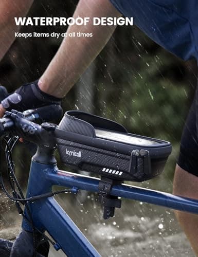 Lamicall Waterproof Bike Frame Bag, [1s Release] Bike Top Tube Phone Bag — view 2