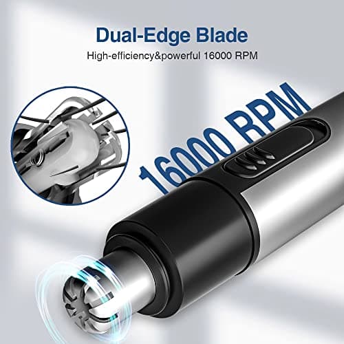 TOUCHBeauty Nose Hair Trimmer for Women/Men, AAA Battery Included, Grey — view 3
