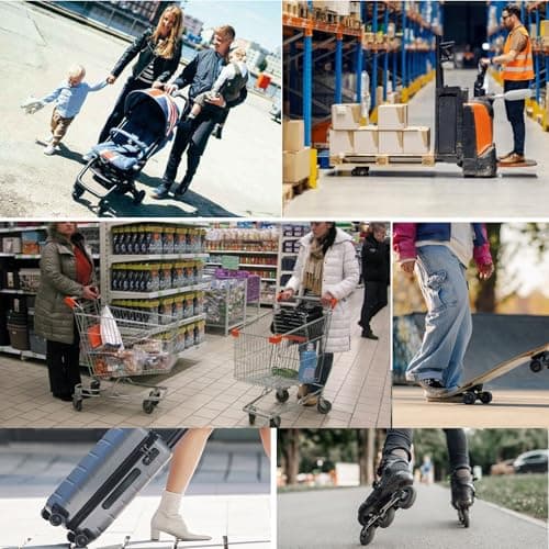 4Pcs Luggage Replacement Wheels, 45x18mm Universal Suitcase Wheels, Rubber Replacement Trolley Swivel Caster, Luggage Cart Wheels, Suitcase Repair Kit with Bearings — view 6