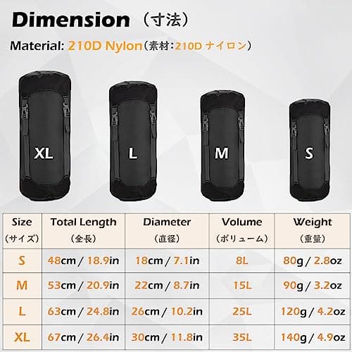 TRIWONDER Stuff Sack Sleeping Bag Compression Sack Compact Storage Bag Compression Bag for Outdoor Camping Backpacking Travelling (Blue, M) — view 2