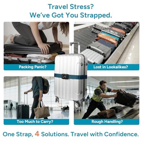 travel inspira TSA Approved Luggage Straps, Suitcases Identifier (Navy) — view 2