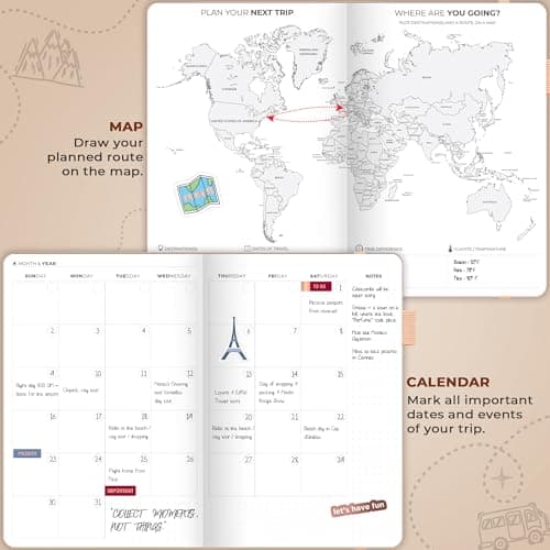 Clever Fox Travel Journal, Vacation Planner Organizer A5 Rose Gold — view 3