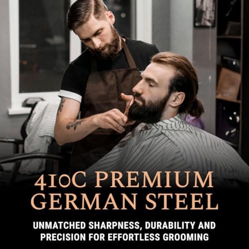 Ontaki 5" Beard & Mustache Scissor with Combs for Men - Rose Gold — view 2