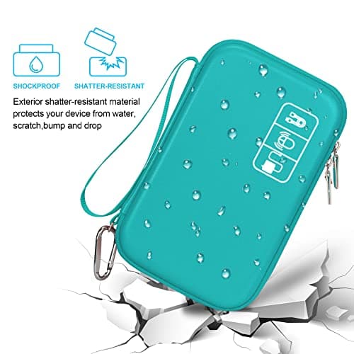 Elonbo Hard Travel Cords Organizer Universal Small Electronic Accessories Carrying Bag for Chargers MacBook Adapter Magic Mouse Apple Pencil Flash Disk Tech Portable Storage Bag, Green — view 4