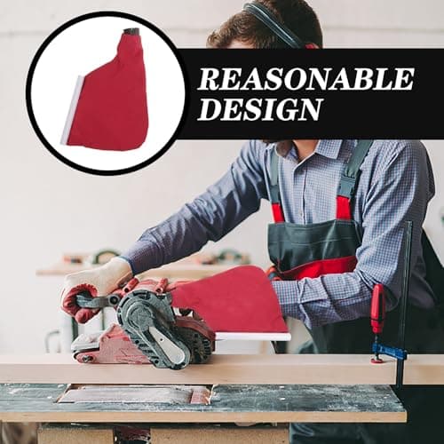 Planer Dust Collection Bag with Zipper for Sawing Machines, Red Fabric — view 4