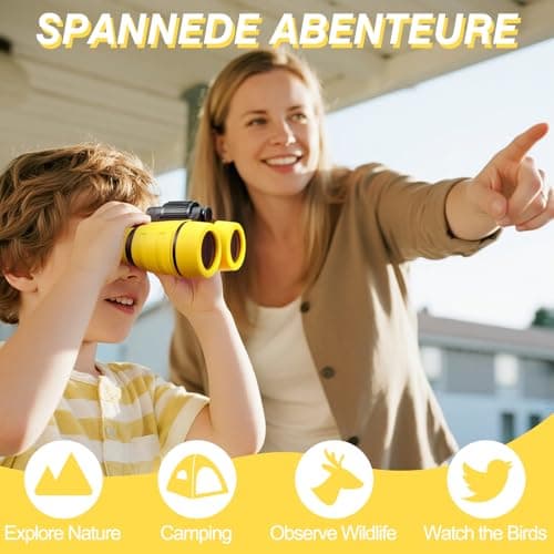 Toy Binoculars Kids Binoculars for 3-8 Year Old 4x30 High Resolution ChildrenBinoculars for Age 4 5 6 7 KidsBinocular Outdoor Toys for Boys Girls Birthday Present Gifts Age 3+ (YELLOW) — view 4