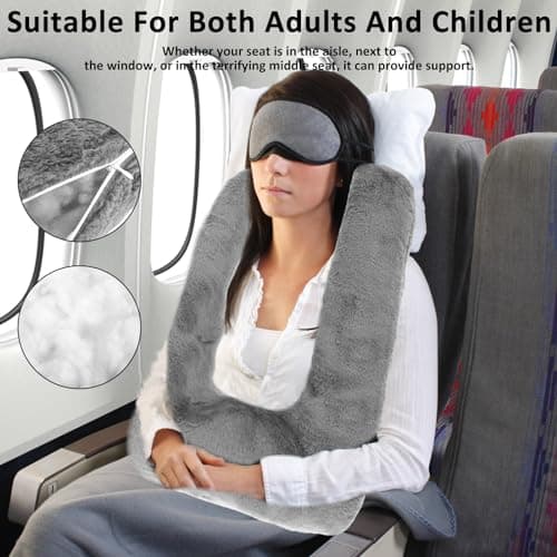 Travel Pillow Multifunctional Car U-Shape Sleeper Hold Comfort Kids Car Pillows Cushion Supports Head Neck for Airplanes Train Travel Essential Flight Pillows for a Long Hauls Sleeping Rest — view 4