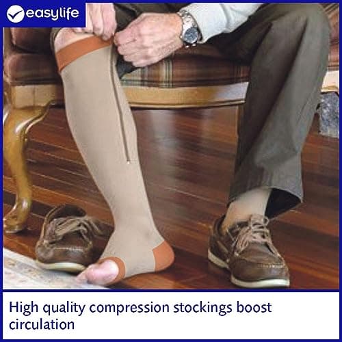 Easylife Vital Socks, Zip Up Compression Stockings for DVT with Full Length Zip Closure, Flight Socks - Fully Guaranteed — view 2