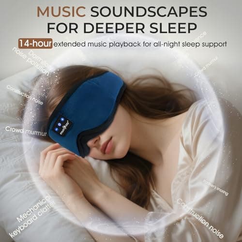 MUSICOZY Cooling Sleep Mask Headphones 3D 100% Blackout for Side Sleepers — view 4