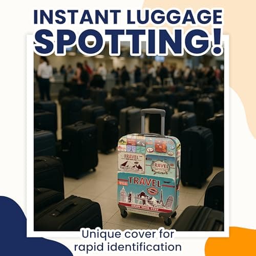Suitcase Cover with Luggage Tag, Suitcase Protector Cover with Zipper — view 2