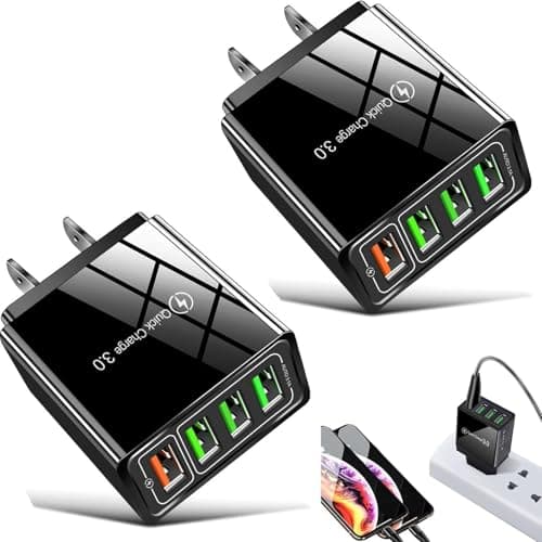 OLYGEE Magvolt Pro Phone Charger, Mag Volt Pro Phone Charger, 4-Port Wall Fast Charger with Intelligent Temperature Control, Multi-Protection System for All Phones (Black*2)