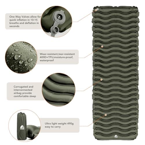 Unigear Inflatable Sleeping Mat, Compact Lightweight Camping Mat for Hiking — view 4