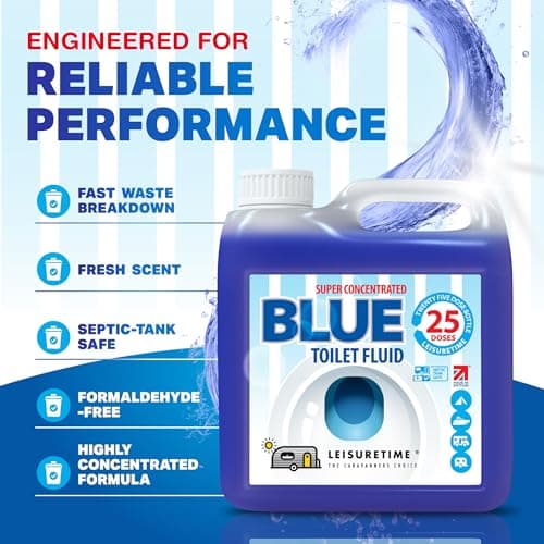 Blue Caravan & Motorhome Toilet Chemical Fluid 1L – 25 Treatments, Cassette — view 3