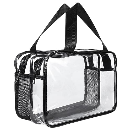 Clear Toiletry Bag, Large Plastic Travel Wash Bag Makeup Bags with Handle