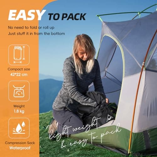 MEREZA Sleeping Bags XL for Mens Large Wide Sleeping Bag for Camping Big and Tall Sleeping Bags for Women Adults Warm with Compression Sack Cold Weather & Warm (GRAPHITE BLACK) — view 5