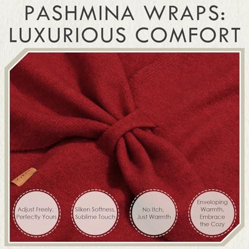 Ladiery Triangular Pashmina Wraps for Women, Premium Spring Autumn Winter Knitted Shawl, Soft Warm Scarf for Travel Party Daily Wear Gift — view 4