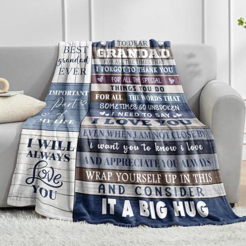 Dozon Grandad Gifts, Grandad Blanket 150x130cm, Grandad Birthday Gifts — view 3