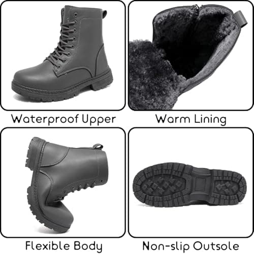 Topwolve Women's Boots Waterproof Ankle Booties Ladies Walking Boots Outdoor Side Zipper Warm Lined Snow Booties,Grey(with Lined),3 UK — view 5