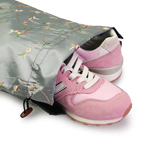 kilofly Embroidered Silk Jacquard Travel Bag, Lingerie & Shoes, Value Set of 2 — view 3