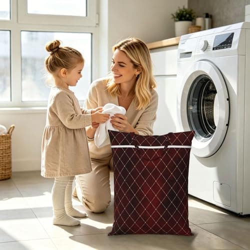 Fancy Burgundy And Gold,Travel Dirty Laundry Bag Foldable Dirty Clothes Bag Durable Storage Bag — view 6