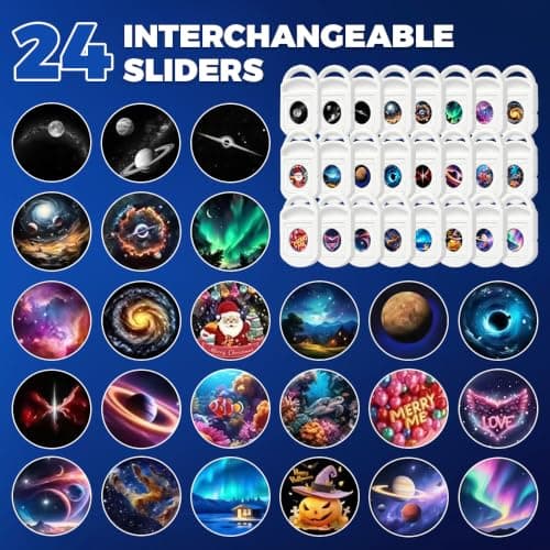 KQWVZ Galaxy Projector Night Light, 5D Holographic Night Light Projector with 24 Films, 360 Mini Ocean Galaxy Dream Projector, Plug and Play HD Star Projector for Bedroom, Indoor Decor — view 4