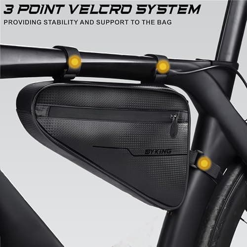 Byking Bike Bag, Cycling Waterproof Bike Frame Bags, Ebike Battery Bag Strap-On Saddle Pouch Panniers Storage Tube Bicycle Pouch for MTB, Road and Hybrid Bikes. Phone, Wallet Tool Cycle Storage Sack. — view 3