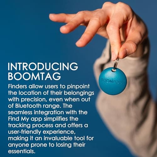 Boompods Tag Tracker Bluetooth Tracker Tag, Ocean Blue & Lime Green — view 3