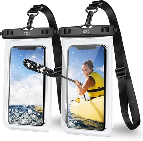 YOSH Waterproof Phone Pouch [Adjustable Lanyard] 2 Pack, Fits Up to 7.0"