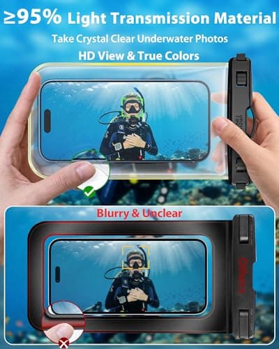 YOSH Waterproof Phone Pouch [Borderless Design], Fits Up to 7.0", Clear — view 6