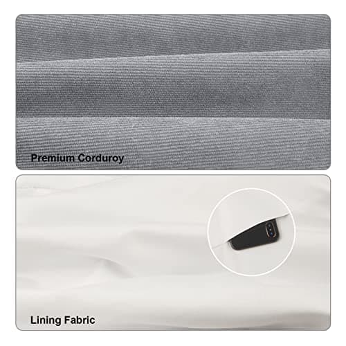 Kememo Corduroy Tote Bag with Zip, Shoulder Bag Women's Hobos Handbags Large Capacity Shopping Bag with Inner Pocket, Grey — view 4