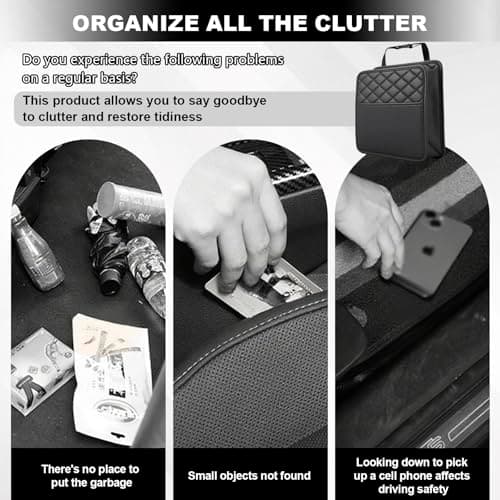 Car Back Seat Organizer,Pu Leather Seat Storage Bag,Hanging Car Tidy(Black) — view 6